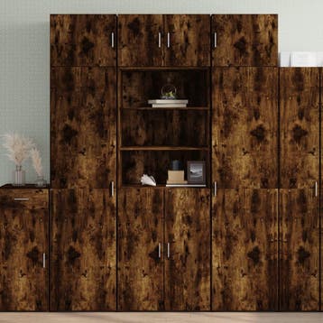 vidaXL buffetkast 70x42,5x185 cm bewerkt hout gerookt, Huis en Inrichting, Kasten | Buffetkasten, Minder dan 50 cm, Verzenden