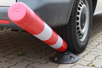 Flexibele parkeerpaal - Rood - wit reflecterend - Binnen &, Verzenden