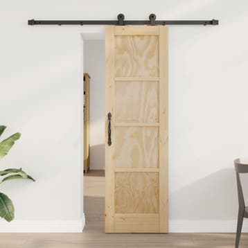 vidaXL Schuifdeur 61 x 198,5 cm Bewerkt hout Naturel en, Verzenden, Nieuw