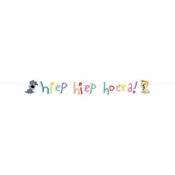 Letterslinger Hiep Hiep Hoera Woezel En Pip, Hobby en Vrije tijd, Feestartikelen, Ophalen of Verzenden, Nieuw
