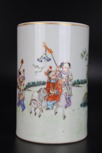 Penseelpot - Famille rose - Republic period (1912-1949) -
