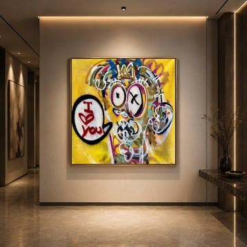 Timo Wedell - Spray-Painted Cat Dynasty - XL- Basquiat Style, Antiek en Kunst