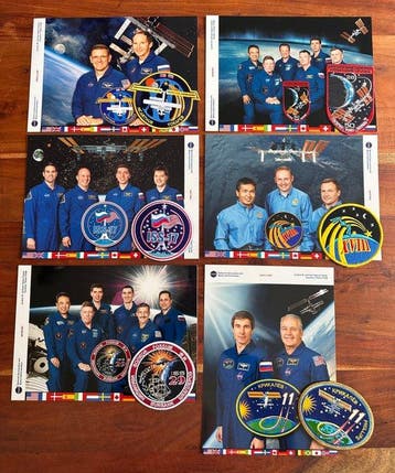 NASA ISS Expedition Crew Photo Collection with Original
