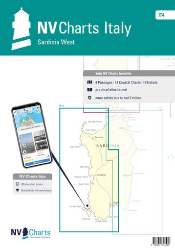 NV Charts Italië - IT 4 - Sardinië West, Watersport en Boten, Ophalen of Verzenden, Nieuw