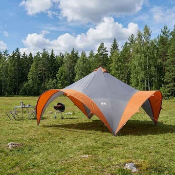 vidaXL Partytent Grijs en Oranje 500 x 500 x 350 cm, Verzenden, Nieuw, Tot en met 2