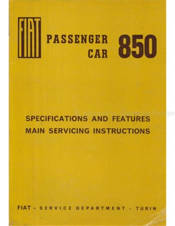 1964 FIAT 850 WERKPLAATSHANDBOEK ENGELS