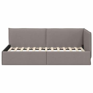 Eenpersoonsbed - hoekbed - frame 90x190 cm - taupe - hout, Huis en Inrichting, Verzenden, Nieuw