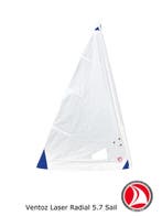 Ventoz Laser Radial Zeil 5.7 m2 (ILCA 6)  -Blauwe Patches, Watersport en Boten, Verzenden, Nieuw, Grootzeil, Minder dan 15 m²