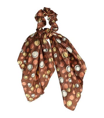 Haarelastiek Scrunchie – Cirkelprint – 25cm Linten –, Nieuw