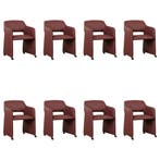 Set van 8 Leren eetkamerstoelen Icon - Toledo Bordeaux, Huis en Inrichting, Stoelen, Ophalen of Verzenden, Nieuw, Leer