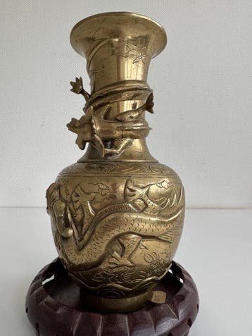 Vaas - Messing - China - Drakenvaas (Zonder minimumprijs)