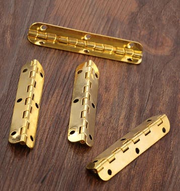 Set van 10 lange scharniertjes, (6,5 cm lang, messing, max, Ophalen of Verzenden, Nieuw