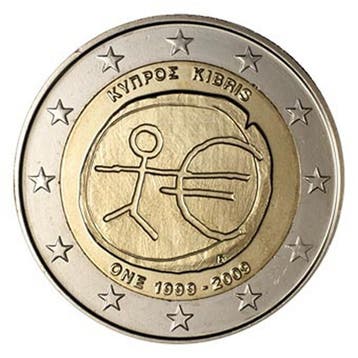 Cyprus 2 Euro 10 Jaar EMU 2009, Postzegels en Munten, Munten | Europa | Euromunten, Verzenden