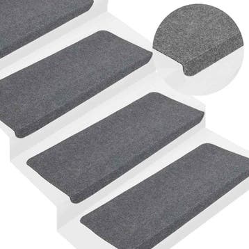 vidaXL Trapmatten zelfklevend 30 st 65x24,5x3,5 cm grijs, Verzenden, Nieuw