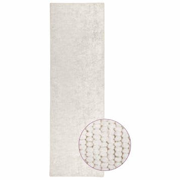 vidaXL Vloerkleed Crèmekleurig 80 x 200 cm 100% Polyester 3, Verzenden, Nieuw, Crème