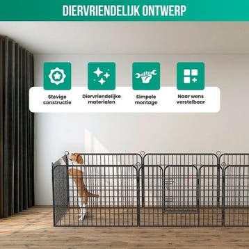 2dekans | Avalo Puppyren Ø210cm Opvouwbaar - Zwart - 8, Ophalen of Verzenden, Zo goed als nieuw