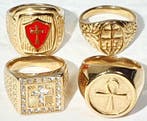 4 religieuze ringen - Egyptisch Kruis, Latijnse Kruisen (2)