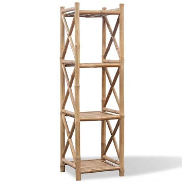 vidaXL Rek 4-laags vierkant bamboe, Minder dan 50 cm, Verzenden, 100 tot 150 cm, Nieuw