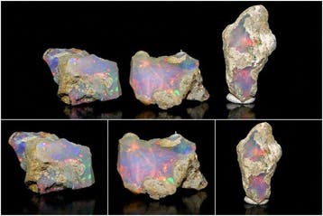Lot 50,55 ct ruwe Ethiopische opaalkristallen, droog. Vrije