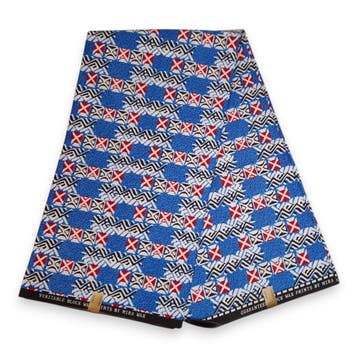 Afrikaanse stof - Blauw Bogolan PO-5015 - Poly - 1 yard, Ophalen of Verzenden, Nieuw