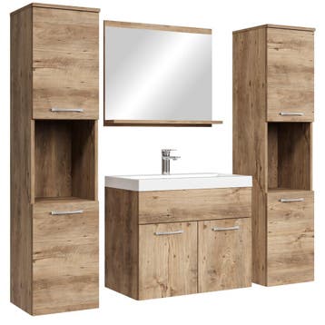 Badkamermeubel Set Montreal XL 60 x 35 cm Kastanje Badmeubel, Huis en Inrichting, Badkamer | Badkamermeubels, Verzenden, Nieuw