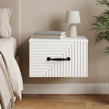 vidaXL Wandbeugel Bedkast Wit 34,5 x 33 x 20 cm Bewerkt hout, Minder dan 45 cm, Verzenden, Nieuw, Minder dan 55 cm