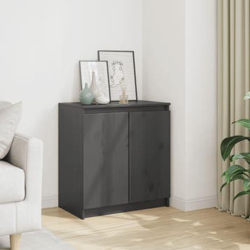vidaXL Bijzetkast 60x36x65 cm massief grenenhout grijs, Verzenden, Nieuw, 50 tot 100 cm, Minder dan 100 cm
