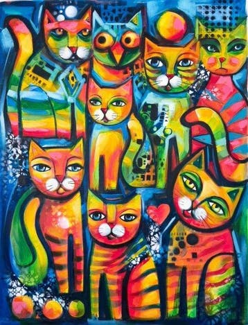 Juan Fernando - Gatos en el mosaico azul