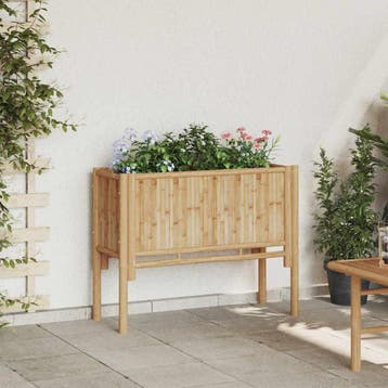 vidaXL Verhoogd bed Bruin 90 x 35 x 70 cm Bamboe, Verzenden, Minder dan 60 cm, Nieuw, 60 cm of meer