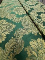 Meubelstof - 270 cm - 280 cm - Goudgroene barokke stof