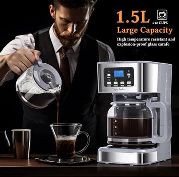 Koffiezetapparaat - filterkoffie - Glazen pot - RVS - 950W -, Verzenden, Zo goed als nieuw