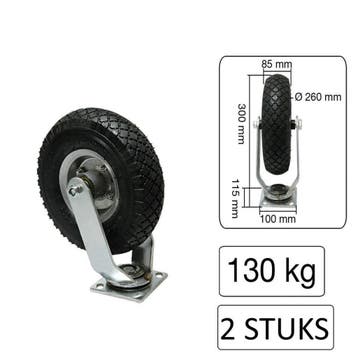 Benson Zwenkwielen - luchtband - 260 mm diameter - 130 kg..., Ophalen of Verzenden, Nieuw