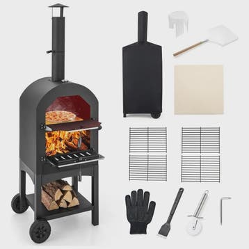 Houtgestookte Buiten Pizzaoven met Ingebouwde Thermometer, A, Verzenden, Nieuw