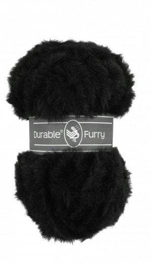 Durable Furry 325 Black - Haakgaren / Breigaren, Hobby en Vrije tijd, Breien en Haken, Ophalen of Verzenden, Nieuw, Breien of Haken