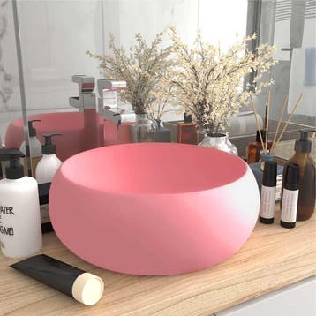 vidaXL Wastafel rond 40x15 cm keramiek matroze, Verzenden, Nieuw