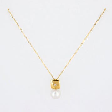 Hanger - 18 karaat Geel goud Diamant (Natuurlijk) - Parel