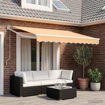 vidaXL Uitschuifbare luifel Zand 3 x 2,5 m Polyester en, Verzenden, Nieuw