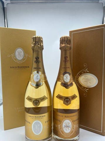 Louis Roederer, Cristal 2002 & 2014 - Champagne - 2 Flessen, Nieuw