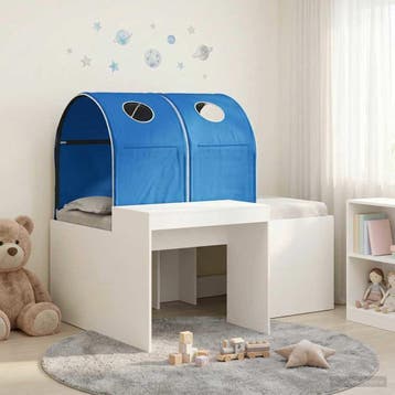 vidaXL Bed met Tunnel 4 pcs Artisian Eik en Blauw Bewerkt, Verzenden, Nieuw, Bruin, Hout