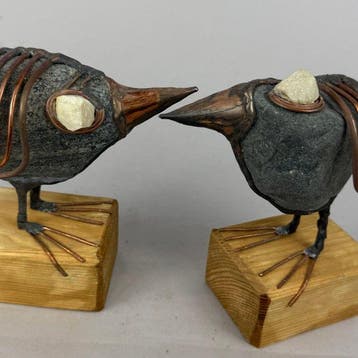 Jacek Drzymaa ( XX- XXI) - sculptuur, NO RESERVE- 2 BIRDS -