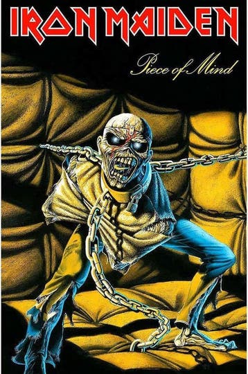 Iron Maiden - Piece of Mind - Textielposter off. merchandise, Ophalen of Verzenden, Nieuw, Poster, Artwork of Schilderij