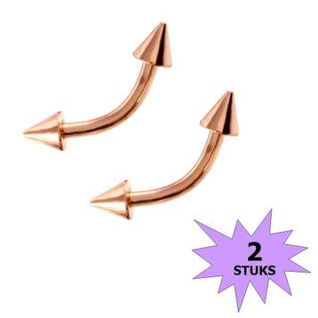 Fako Bijoux - Wenkbrauw Piercing - Spike - 3mm - Rosé, Verzenden, Nieuw