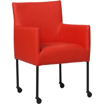 Rode leren eetkamerstoelen, Ophalen of Verzenden, Nieuw, Leer