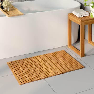 vidaXL Badmat Bruin 80 x 50 cm Massief Acaciahout, Verzenden, Nieuw, Bruin