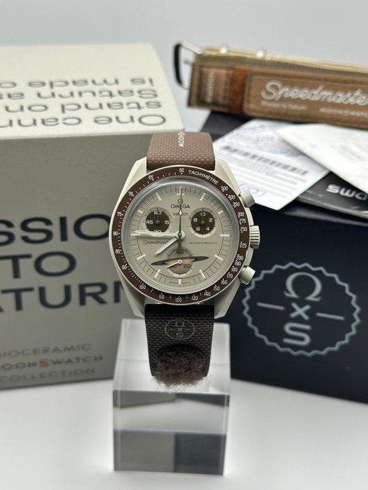 Omega x Swatch - MoonSwatch - Mission to Saturn - Zonder, Sieraden, Tassen en Uiterlijk, Horloges | Heren