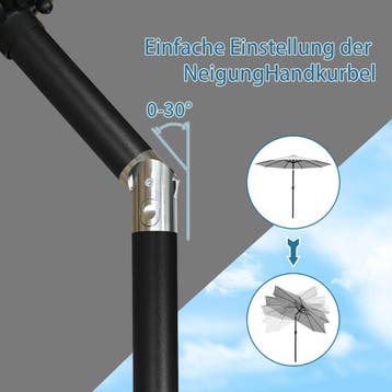 2dekans | Angel Living Parasol 250 cm - ronde tuinparasol, Ophalen of Verzenden, Zo goed als nieuw