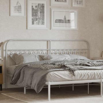vidaXL Vervangend hoofdbord 193 cm metaal wit, Verzenden, Nieuw, Wit, Metaal