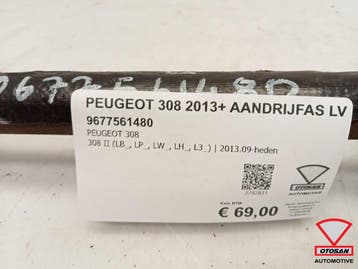 Peugeot 308 2013+ Aandrijfas Links Voor 9677561480, Auto-onderdelen, Ophalen, Gebruikt, Peugeot