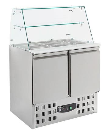 Gekoelde Saladette Glasopstand 2 Drs, Verzenden, Nieuw in verpakking, Koelen en Vriezen