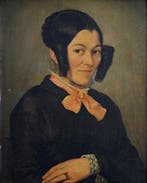 École française (XIX) - Portrait de dame, Antiek en Kunst, Kunst | Schilderijen | Klassiek